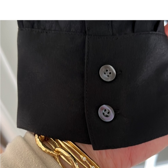 J. CREW , Black 100% Silk Blouse Shirt , size 14 - Picture 2 of 7